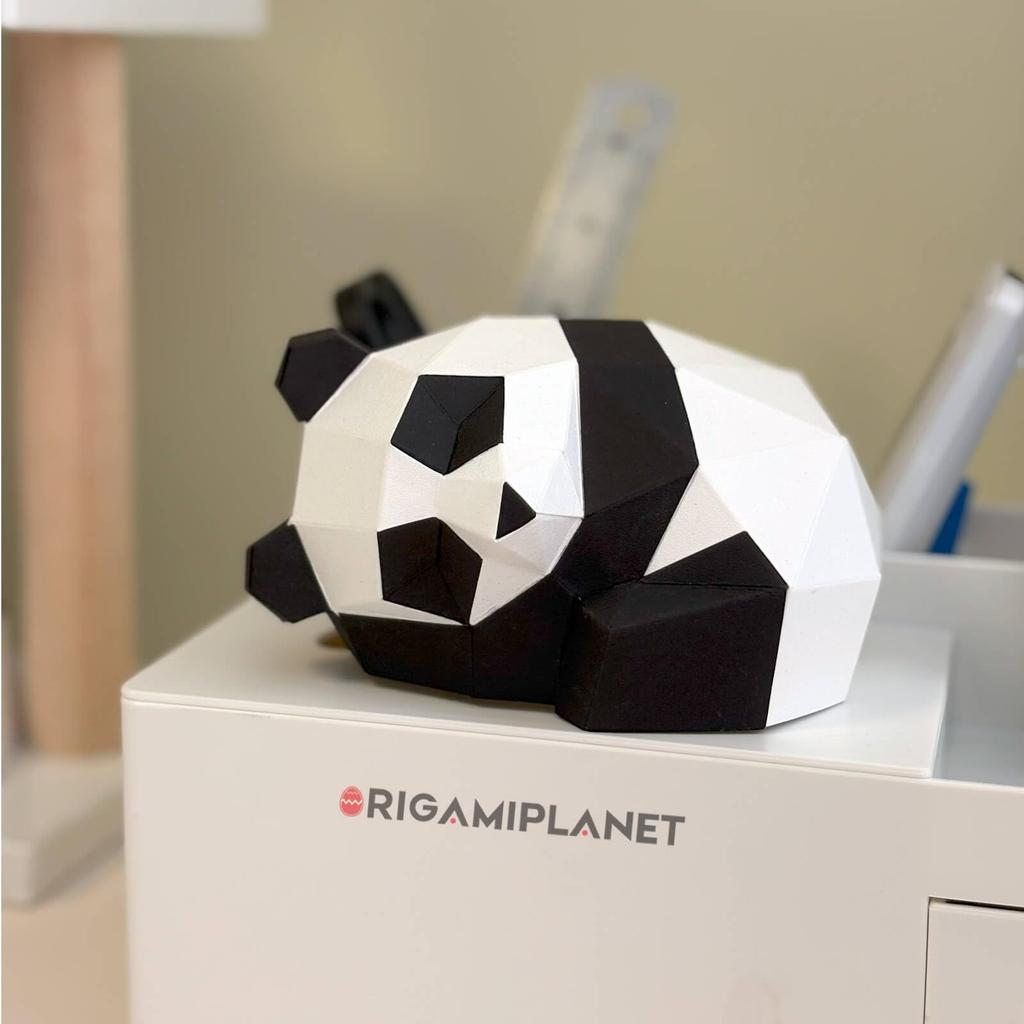 ORIGAMIPLANET 3D Origami Papercraft Kit Panda Tuan Fun DIY 3D Panda Paper Art Model for Teens Easy Handmade Animal Figurine Sculpture Gift Set for