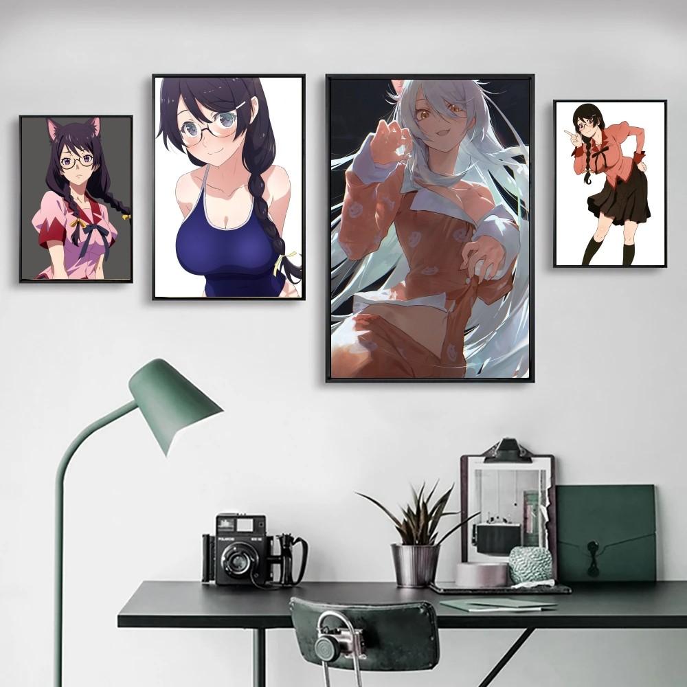 1pc Hanekawa Tsubasa Anime Kizumonogatari Poster Poster Art Print Bar Living Room Furniture Decor