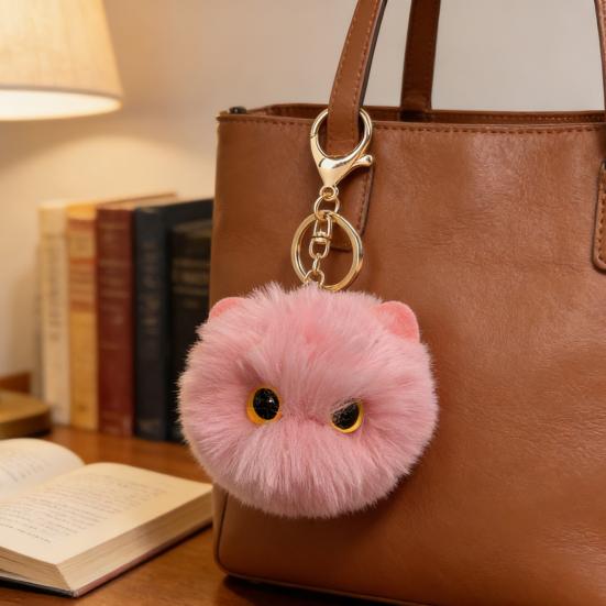 Plüschkatze Schlüsselanhänger Pelzball Puppe Tasche Anhänger Schlüssel Rucksack Geldbörse Zubehör Auto Innenraum Dekoration