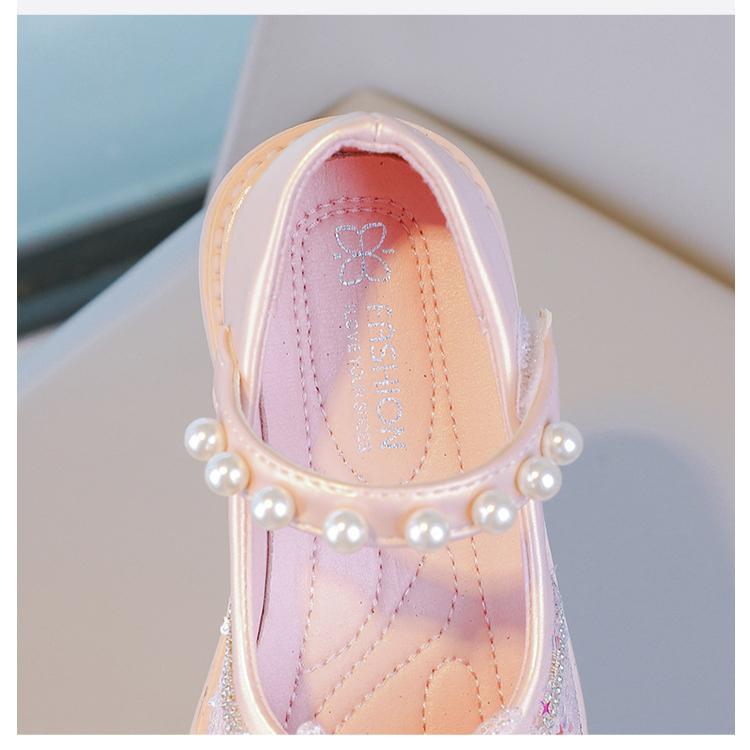 Girls Princess Crystal Shoes Spring Summer 2025 New Casual Rhinestone Soft Bottom Girls Performance Single Shoes