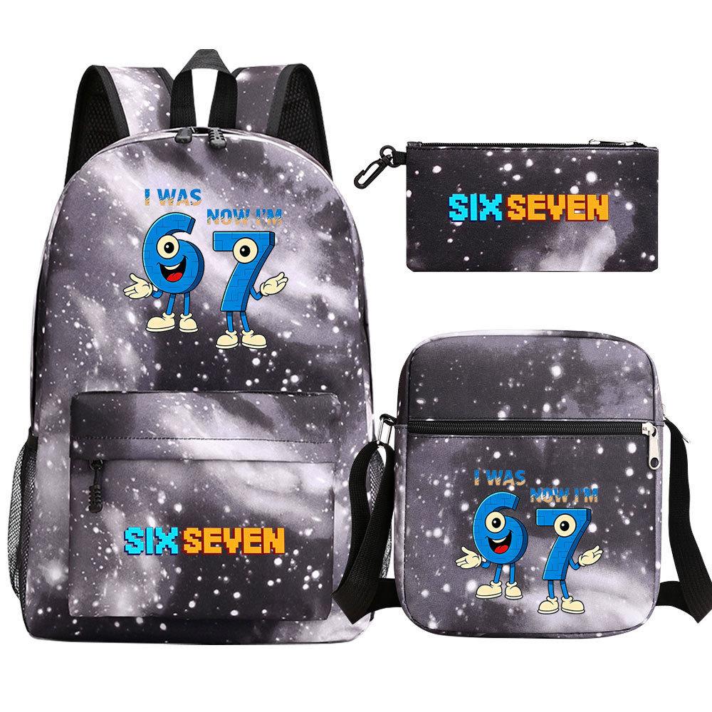 Schulrucksack mit großer Kapazität und Schultergurt; Schüler Drei-teiliges Federmäppchen-Set