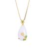 Hetian Jade Water Drop Necklace Women'S Light Luxury Retro Court Style Temperament Inlaid Flower Accessories