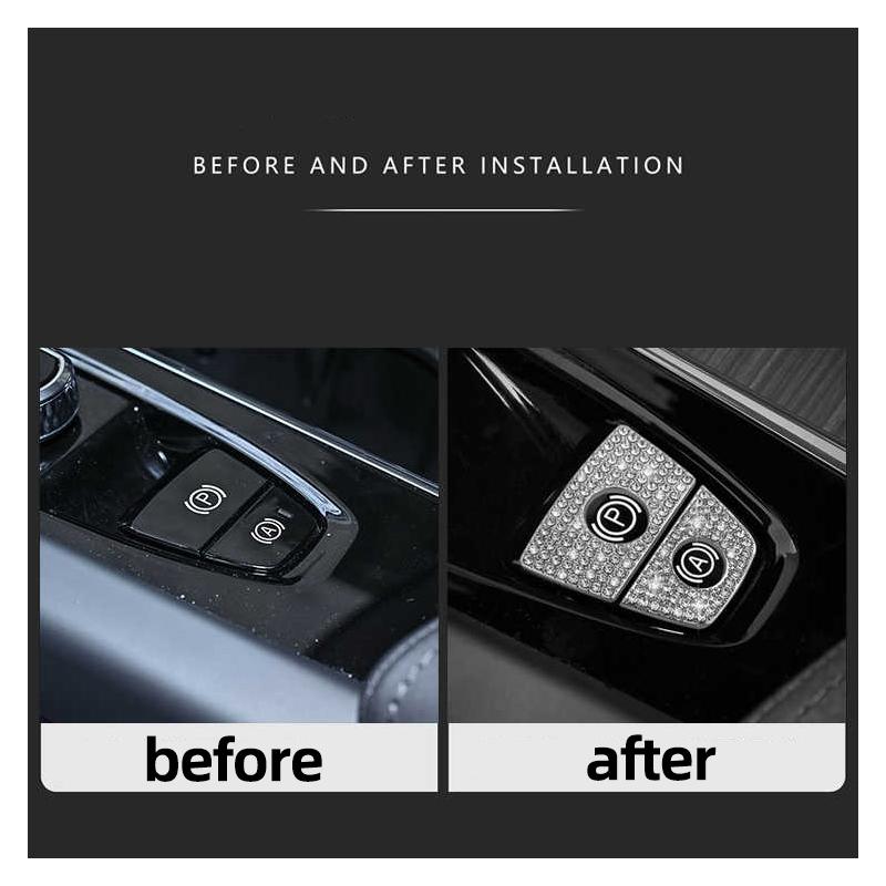 Diamond-Encrusted Electronic Handbrake Decal for Volvo XC60 V60 XC90 S90 V90 Auto Hold Modification Decoration Accessories Anv256