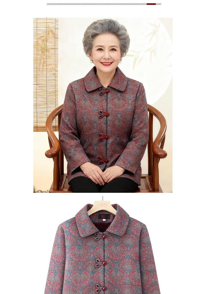 Stylish Grandma's Winter Cotton Jacket: New Padded Outerwear for Middle-Aged & Elderly, Plus Velvet for Extra Warmth