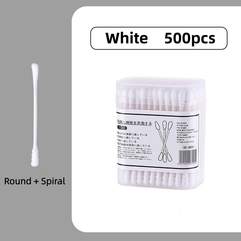 500pcs Bamboo Double-Ended Cotton Swabs - Gentle for Ears & Makeup, Unscented Disposable Ear Cleaning Cotton Swab Lip Tint