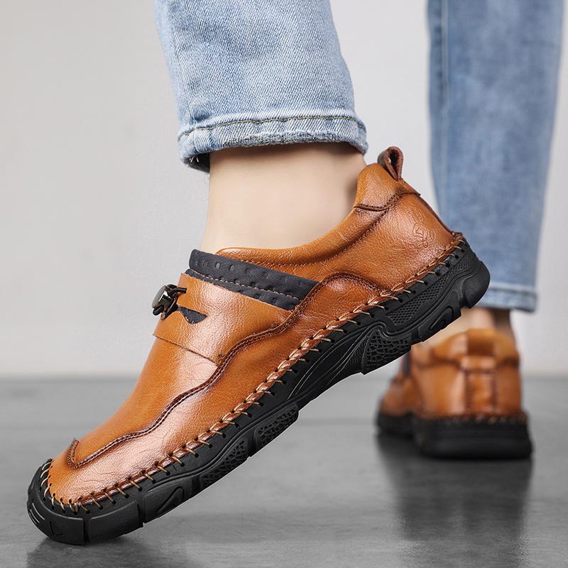 Genuine Leather Men's Loafers High-top Casual Shoes for Men Fashion Male Flats Plus Size 48 Zapatillas De Hombre