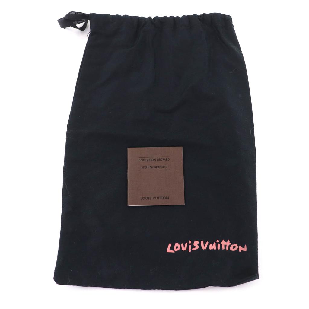 Great LOUIS VUITTON Stall Large Animal Border Pattern with Logo cashmere M75033 Used