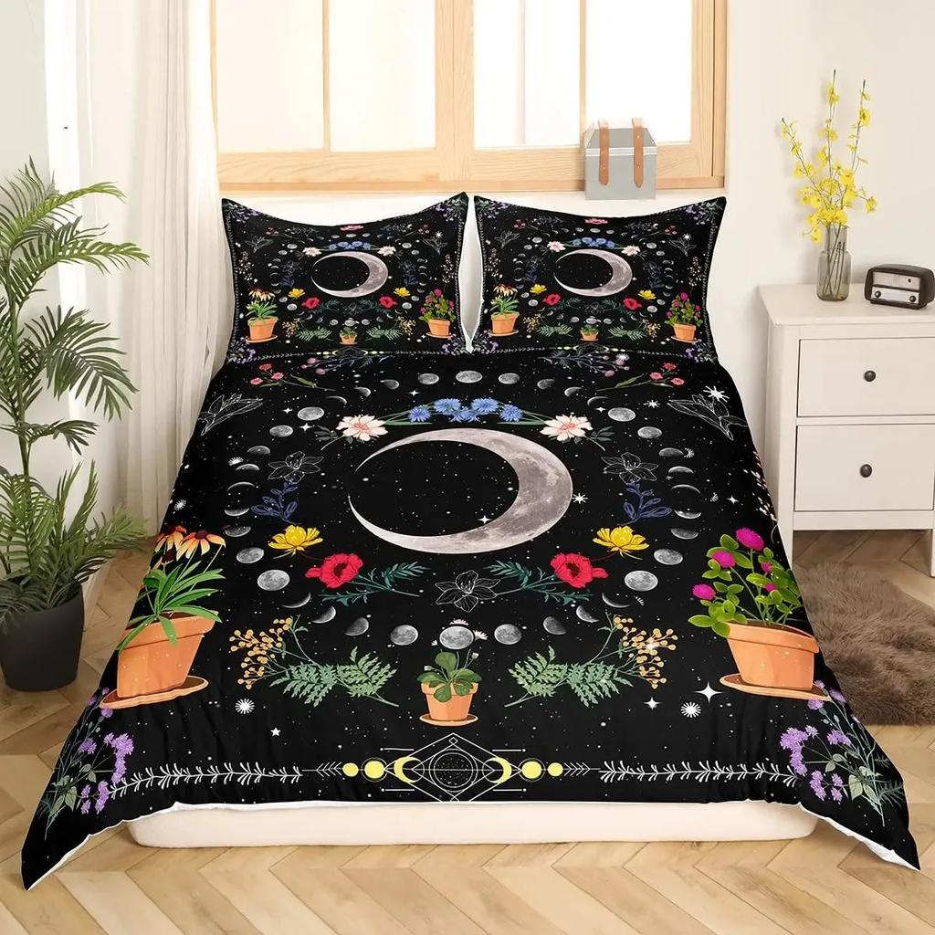 3D Symbols Viking  Runes Duvet Cover Set Bedding Sets Full Size,Nordic Quilt Cover Washed Microfiber Bedspread Cover
