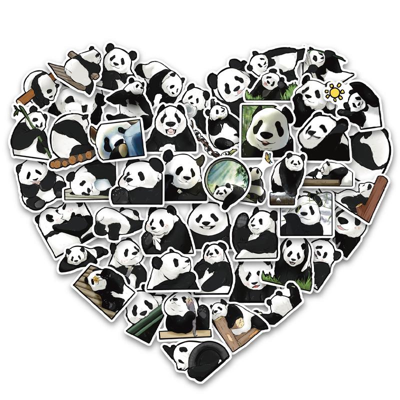50 Pcs Panda Stickers Cute Cartoon Decals Waterproof Vinyl Stickers for Computer Luggage Guitar Bottle Refrigerator Phone Laptop