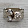 3-Piece Set Creative Gorgeous Shiny Niche Design Boho Marriage Engagement Gift Ring Suitable for Women's Daily Wear