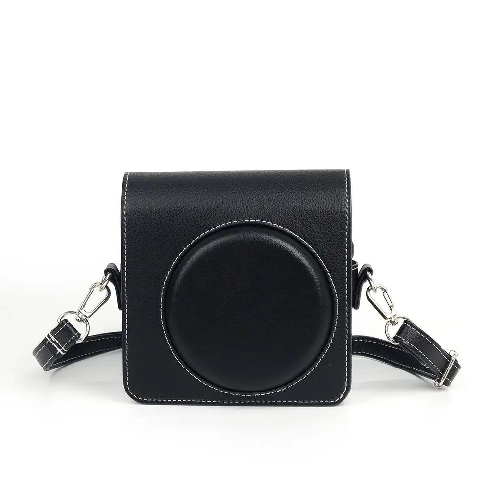 PU Leather Instant Camera Case Adjustable Strap Portable Photography Pouch Retro Shockproof for Fujifilm Instax Square SQ40
