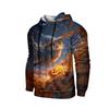 Men's Loose Fit Hoodie with Pocket Drawstring Printed Design for Casual Everyday Wear
