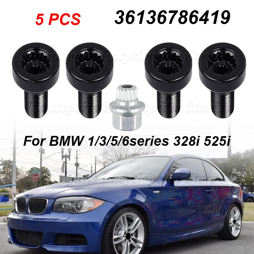 Car Locking Wheel Bolts Lug Nuts Set M12x1.5 For BMW 1/3/5/6/7 Series Z3 Z4 M3 M5 M6 E36 E46 E60 E61 E81 E87 E90 36136786419