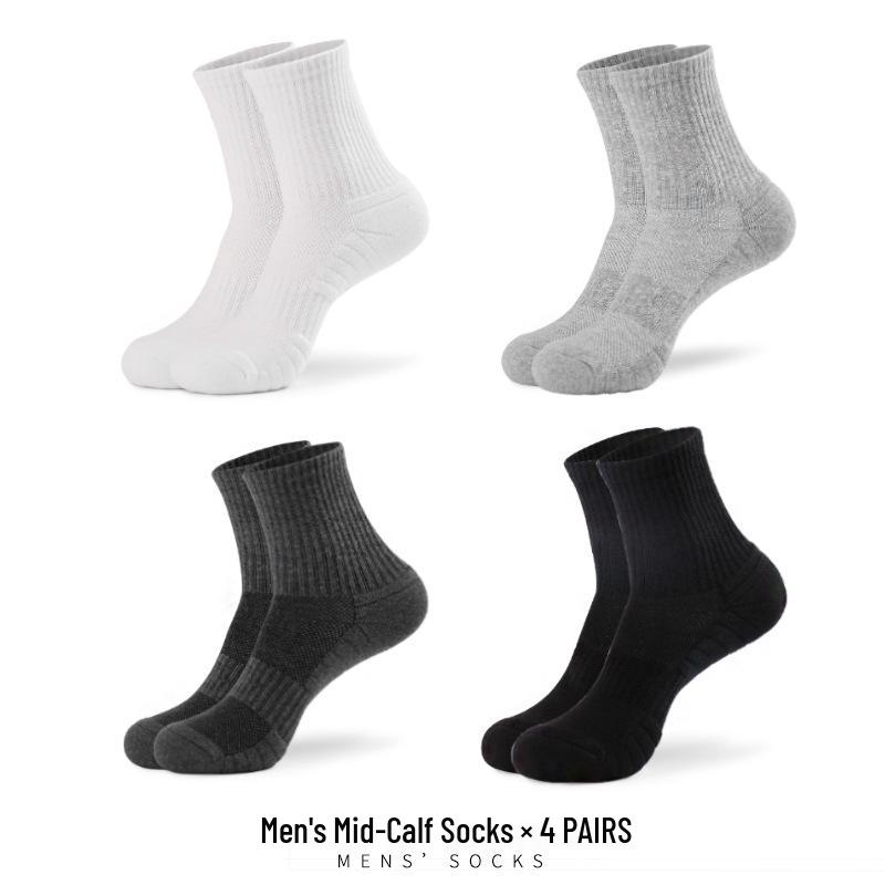 Herren Dicke Baumwoll-Sportsocken - Atmungsaktiv, Schweißabsorbierend, Basketball- und Laufsocken