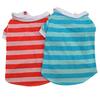 Dog Puppy Summer Cute Paw Striped Pattern Pet Polo Shirt Tee Clothes Costume
