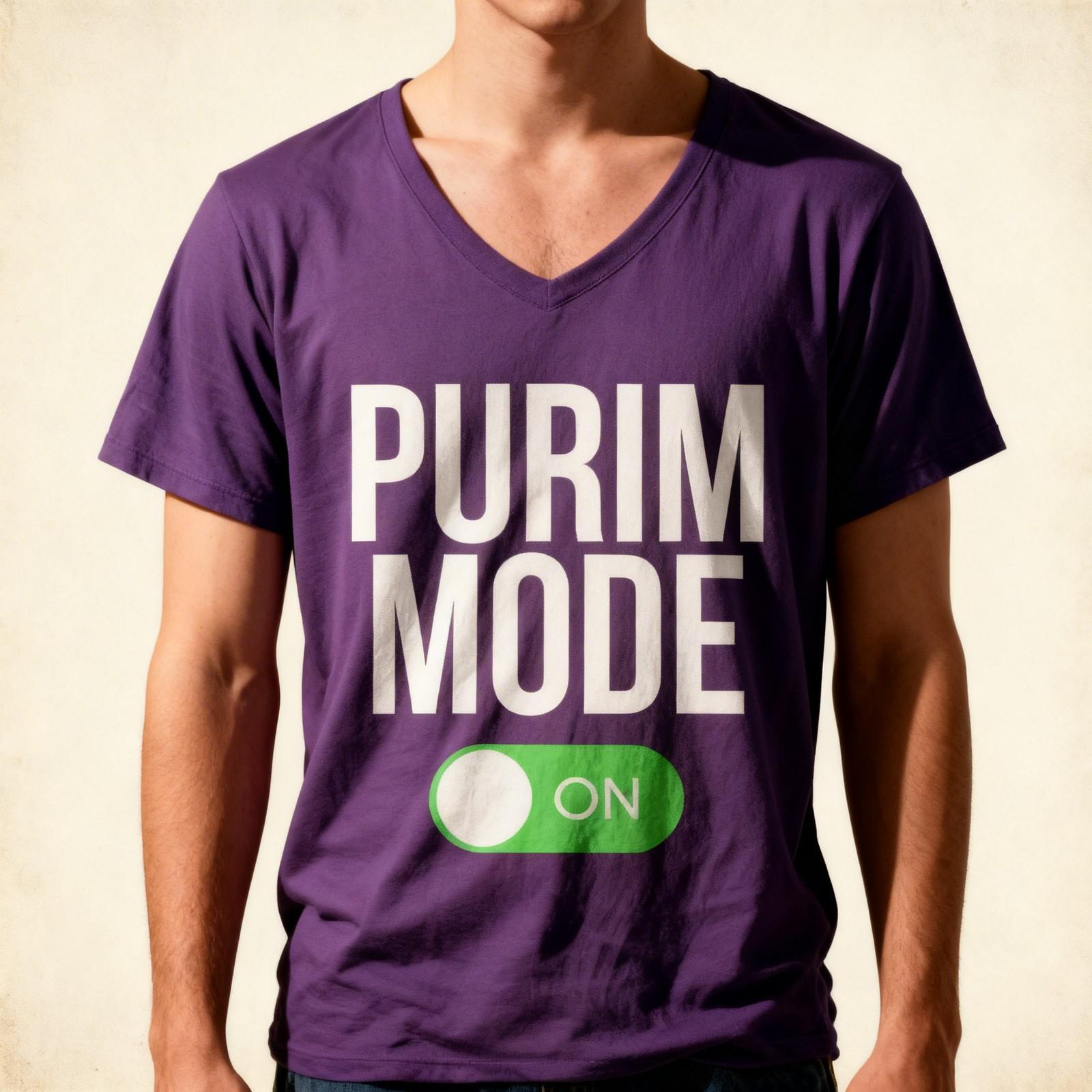 Funny Purim Mode On Purim Festival Costume Ladies V-Neck Tshirt M