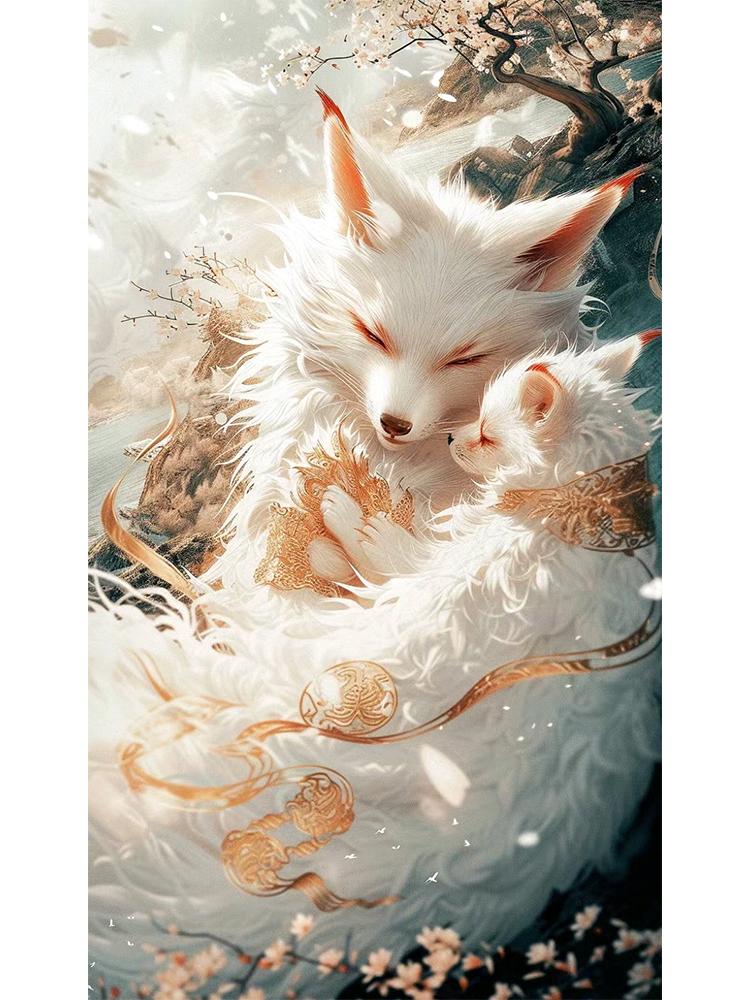 

5D DIY Алмазная картина Мечта Солнце Луна Эльф Лиса Новая серия 2024 Мозаика Полный квадрат Круглый алмаз Вышитый домашний декор Full Round 60x120CM