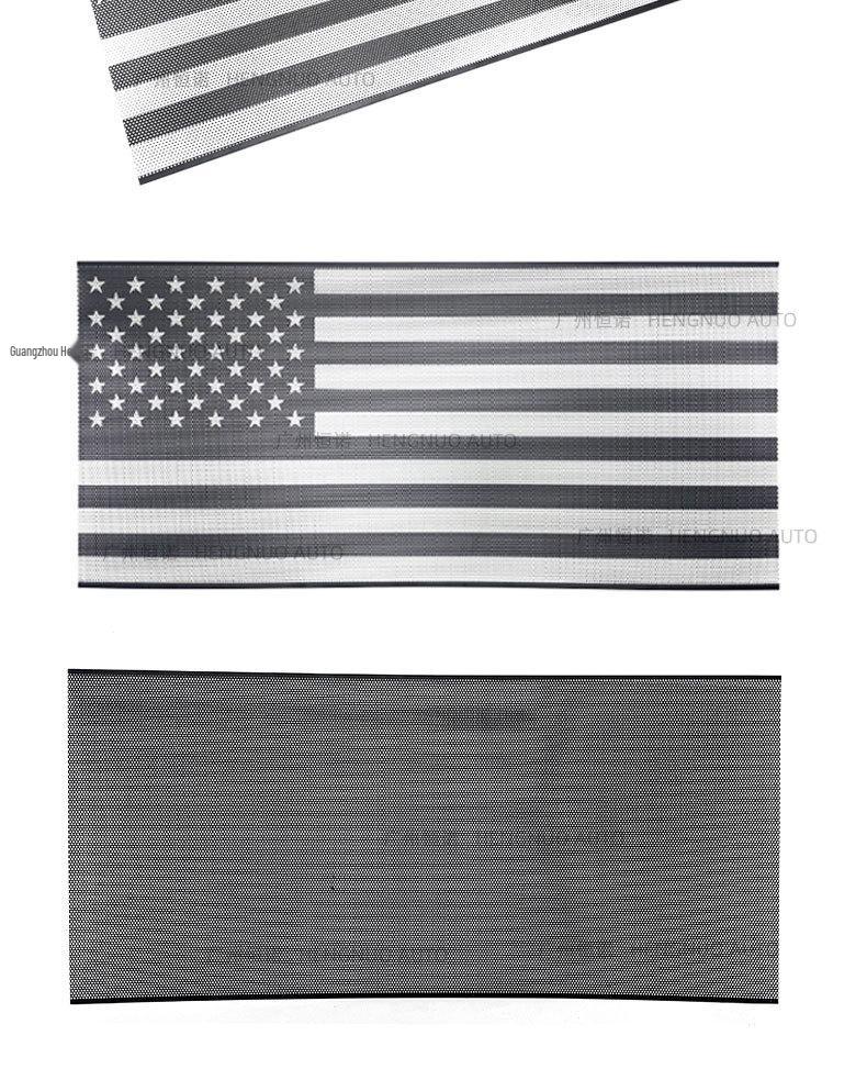 18-25 Jeep Wrangler JL JT Black & White American Flag Grille Insect Net