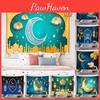 Beautifully Designed Eid Mubarak Tapestry Moon Star Wall Hanging Decor For Ramadan