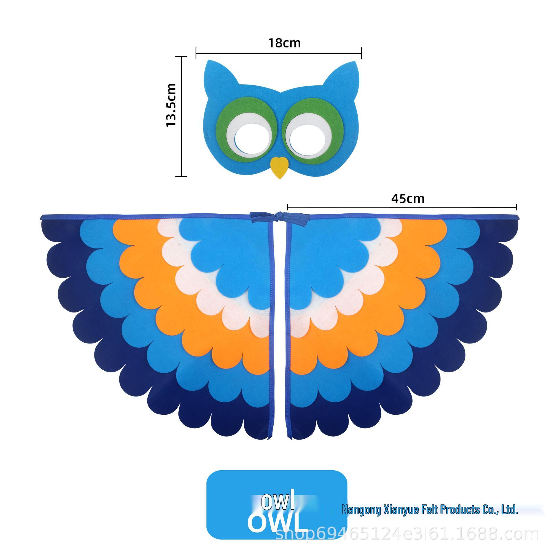 Children s Phoenix & Peacock Feather Wings and Mask Set for Halloween Performance