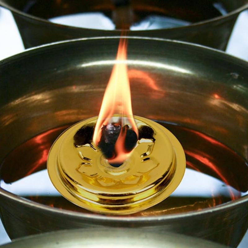 Kulatý bavlněný držák knotu na alkohol s květinovým designem, knoty do olejové lampy, hořák pro skleněné olejové lampy, příslušenství, buddhistické potřeby