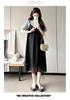 Korean Style Maternity Patchwork T-shirt Dress - Summer 2026, Spicy Mom Belly Covering, Slimming Plus Size, Trendy Two-Piece Look