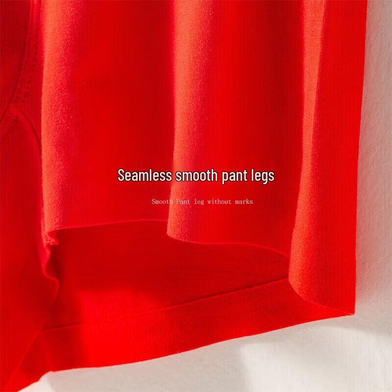 MIIOW Men's Seamless Modal 3A Antibacterial Red Boxer Briefs (3-Pack)