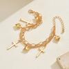 European and American Personality Simple Alloy Cross Love Pendant Chain Bracelet Light Luxury High Sense Stacked Wearing Jewelry