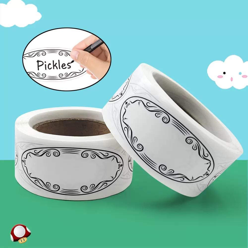 Non-Toxic 150Pcs Oval Canning Labels Blank Stickers For Food Containers Jars Kitchen Restaurant Storage Organizationcan Write1" X 2.25