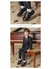 Boys' Black Leather College Shoes: Soft Sole, British Style for Spring & Autumn Shows