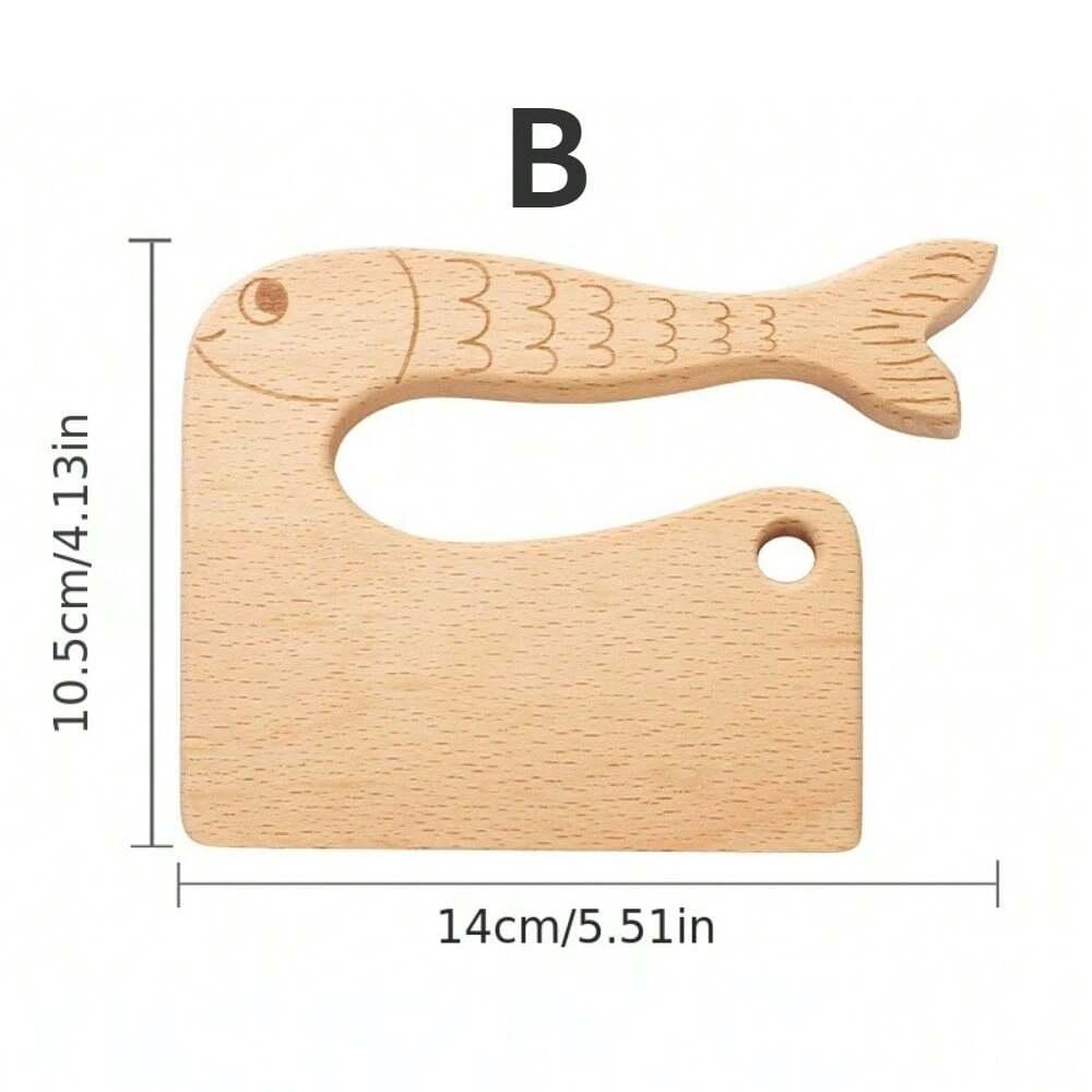 Safe Kitchen Cutting Toy Kids Wooden Cooking Cutter Fish-Shaped Children'S Kitchen Tools Cute Vegetables Fruits Knife Safety