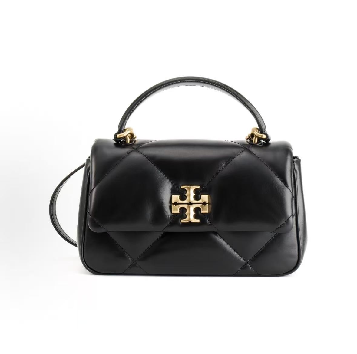 

Tory Burch Kira Fashion Casual Brand Logo Flap Closure Handheld Shoulder Crossbody Bag Women Handbags Black 154719-001 Basic Set (Bag+Dust Bag)