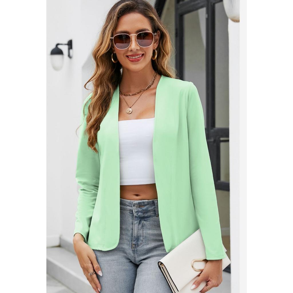Women's Lightweight Solid Color Long Sleeve Casual Jacket | Versatile Fashion Outerwear for Formal & Everyday Wear