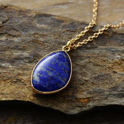 Hot-selling European and American Popular Simple Natural Stone Pendant Necklace Necklace Jewelry Fashion Yiwu Jewelry Women's Jewelry