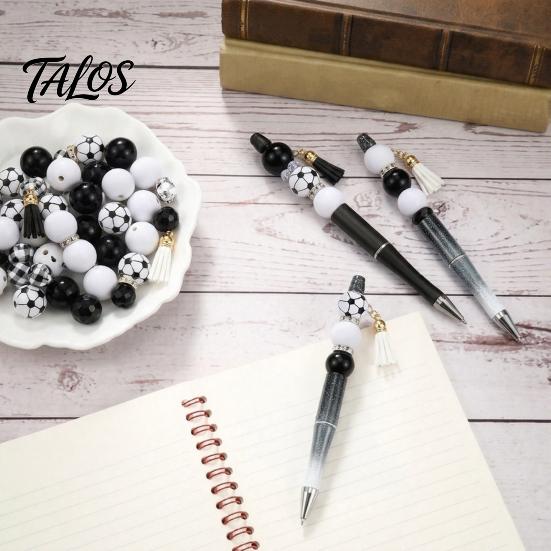 Creative Pen Making Crafts Beaded Ballpoint Kit, with Sports Beads DIY Craft Kits for Kids 8 And Up Writing Stationery, Football Fans Students Gift