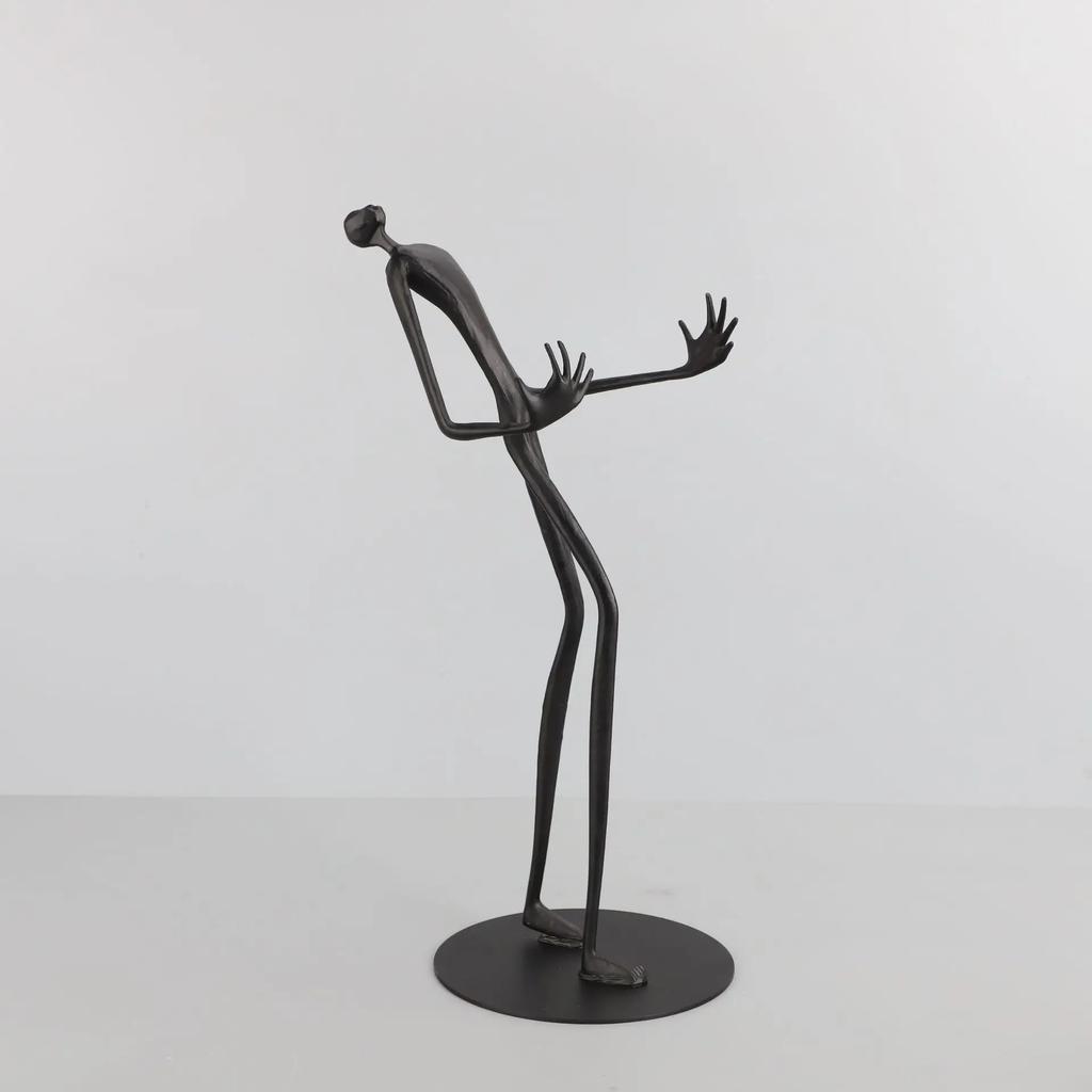 Men's Black Minimalist Accessories, Metal, Gold Ball Decorations, Abstract Figures, Statues, Desktop Decorative Sculptures