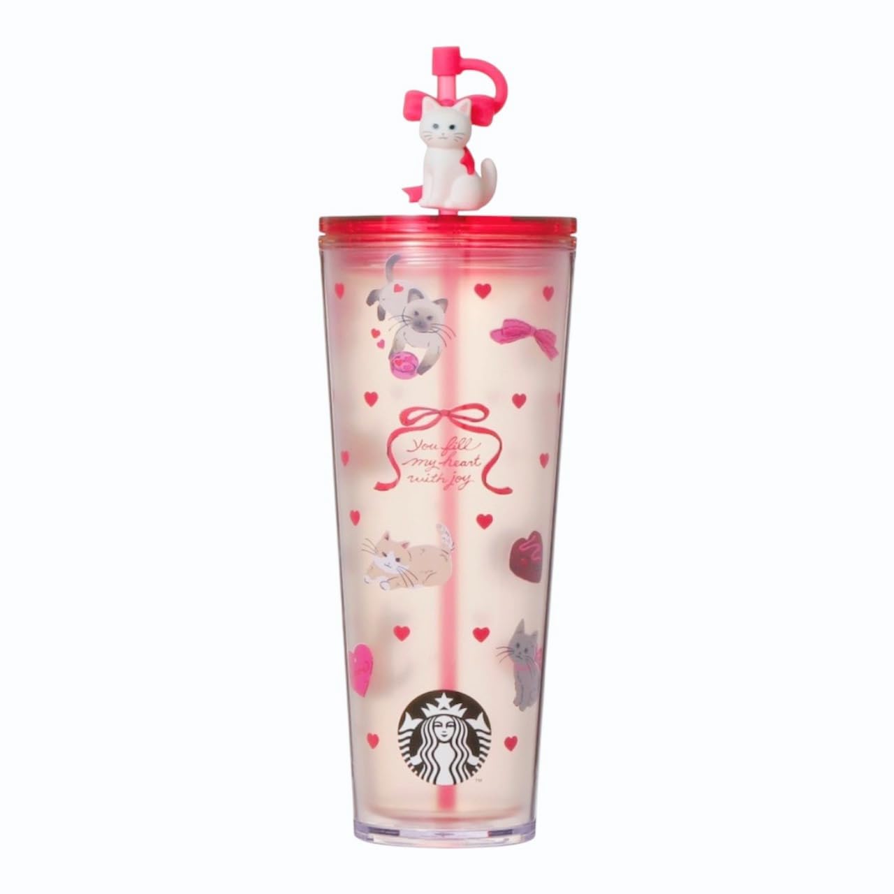 STARBUCKS Staba Valentine 2026 Cold Cup Tumbler Cat 710ml