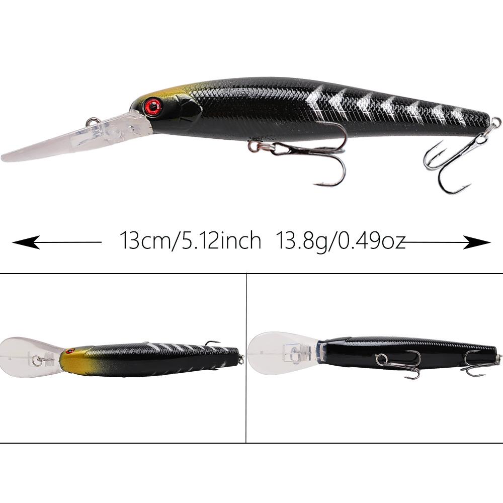 Deep Diving Bionic Minnow Lure - 13cm/13.8g Floating Fishing Lure