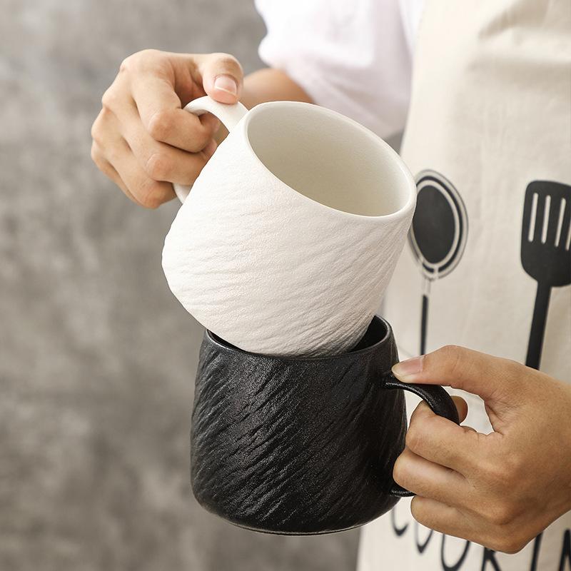 Simple Ceramic Large-Capacity Drinking Cup, Niche Boys Water Cup, Teacup, Office Household Couple Cup