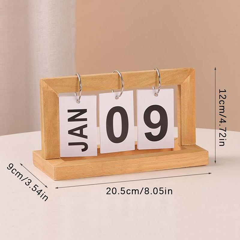 Minimalist Style Living Room Office Decoration Wooden Calendar Ornament Modern Desk Accessories Simple Home Decor Crafts Gift