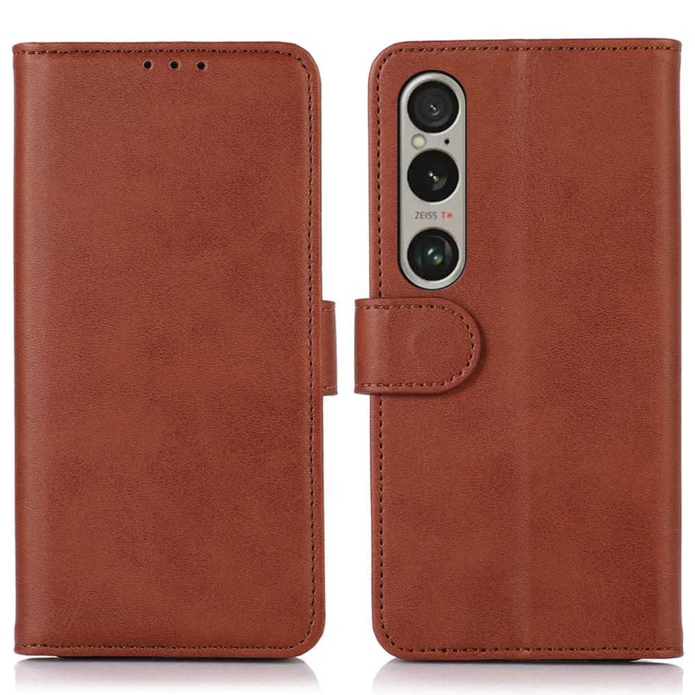For Sony Xperia 1 VI Case PU Leather Flip Phone Cover Wallet Card Slot Holder