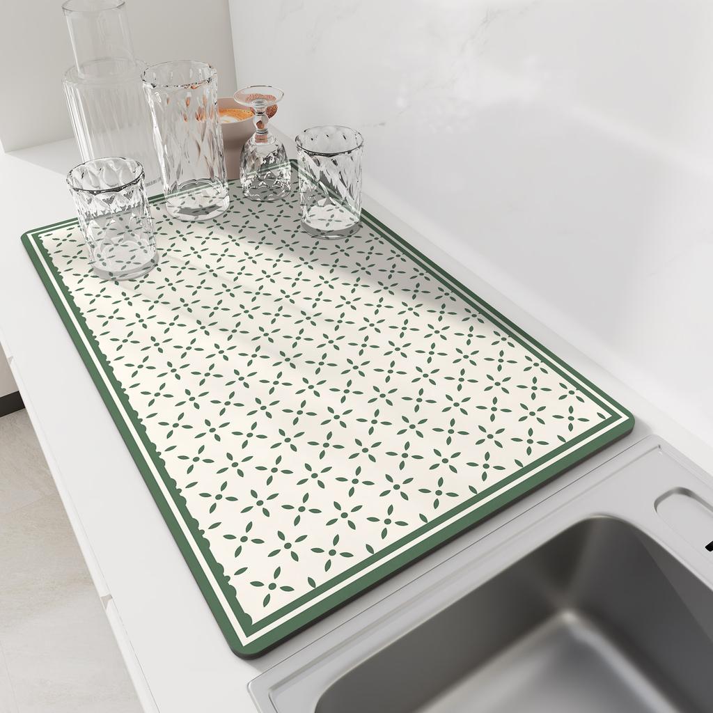 Super Absorbent Kitchen Dish Drying Mats Non-slip Coffee Drain Pad Quick Dry Tableware Kitchen Faucet Placemat Dinnerware