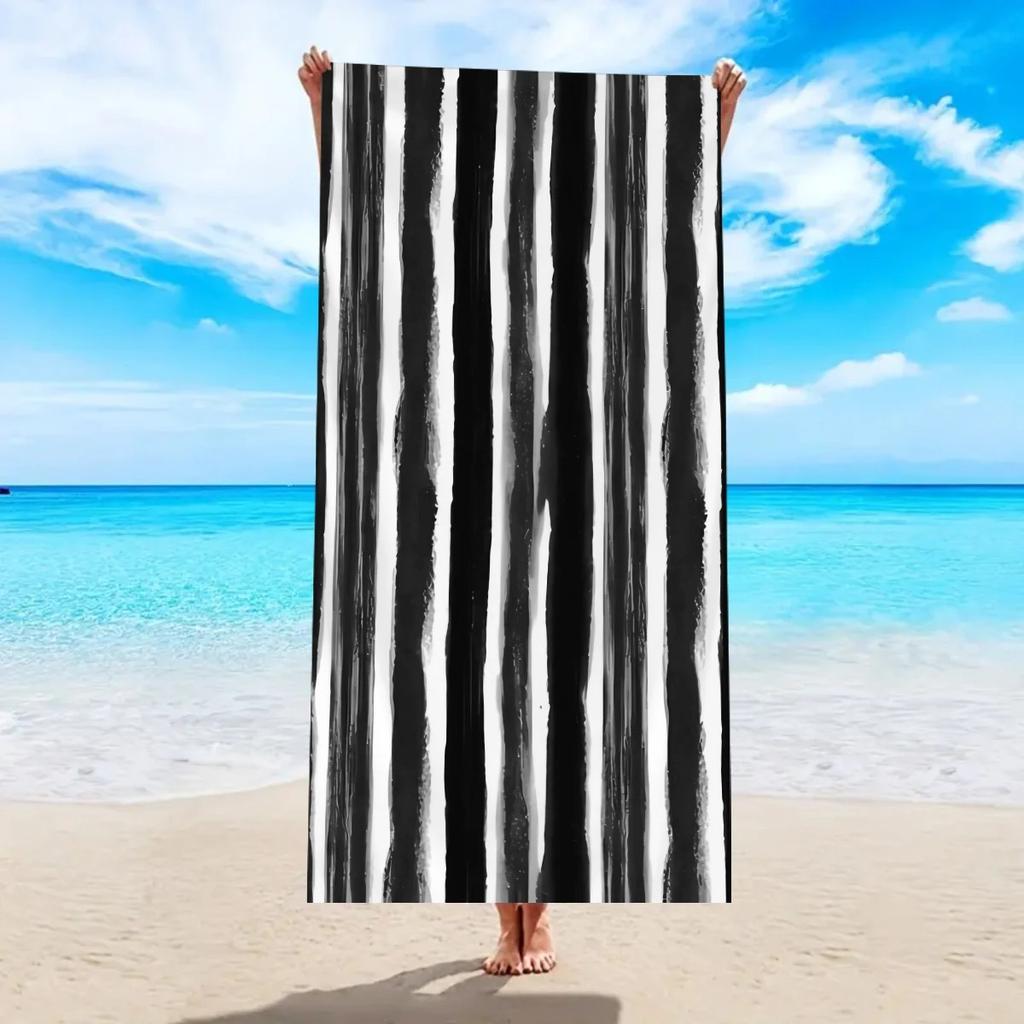 Large Striped Beach Towel For Adults Kids Quick Dry Sand Swimming Pool Bath Towel Summer Travel Seaside Vacation Accessories