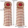 Elegant Rhinestone Tassel Earrings - European & American Luxury Design for Prom & Banquet