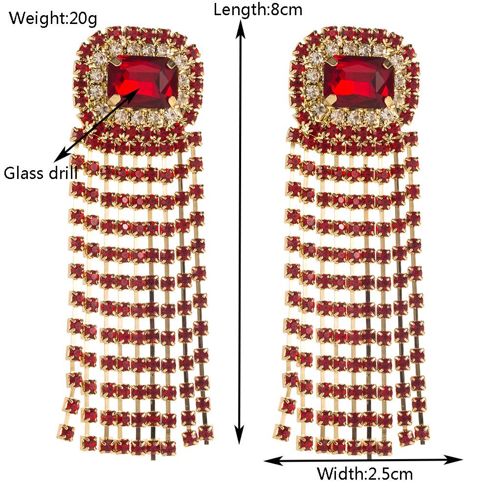 Elegant Rhinestone Tassel Earrings - European & American Luxury Design for Prom & Banquet