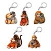 2Pcs Keychain Punch Monkey Charm Key Chain Pendant Wear-Resistant Bag Backpack Car Keys Photo Prop Decoration