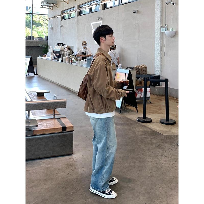 New Loose Straight Washed Jeans Spring and Autumn Boys and Girls Versatile Casual Trend Long Pants