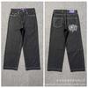 Unisex Streetwear Printed Straight Fit Denim Jeans Loose Comfortable Cotton Pants Casual Wear