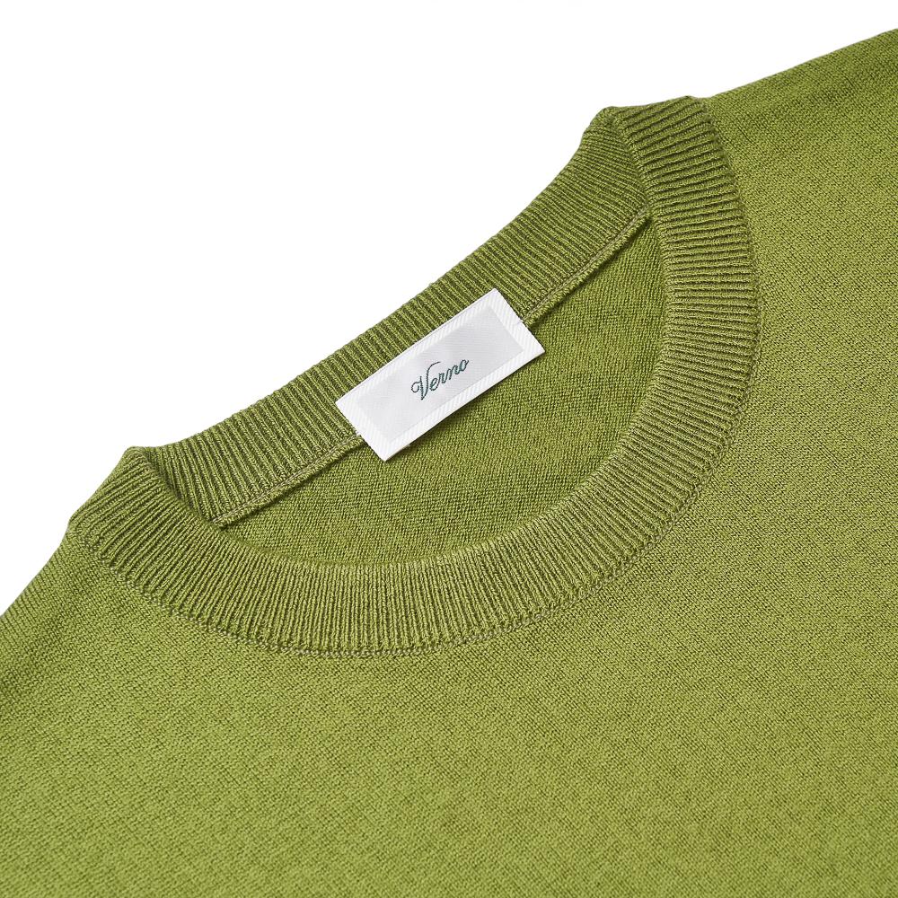 VERNO Short Sleeve Basic Round Knit Green