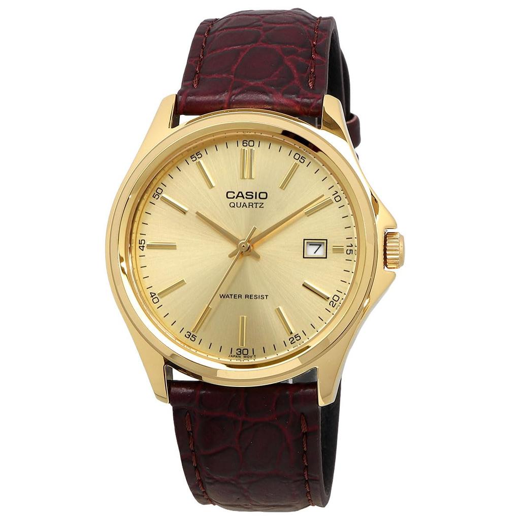 Casio Quartz Watch Gold with Brown Leather International Model Men's MTP-1183Q-9A Band, [Used]